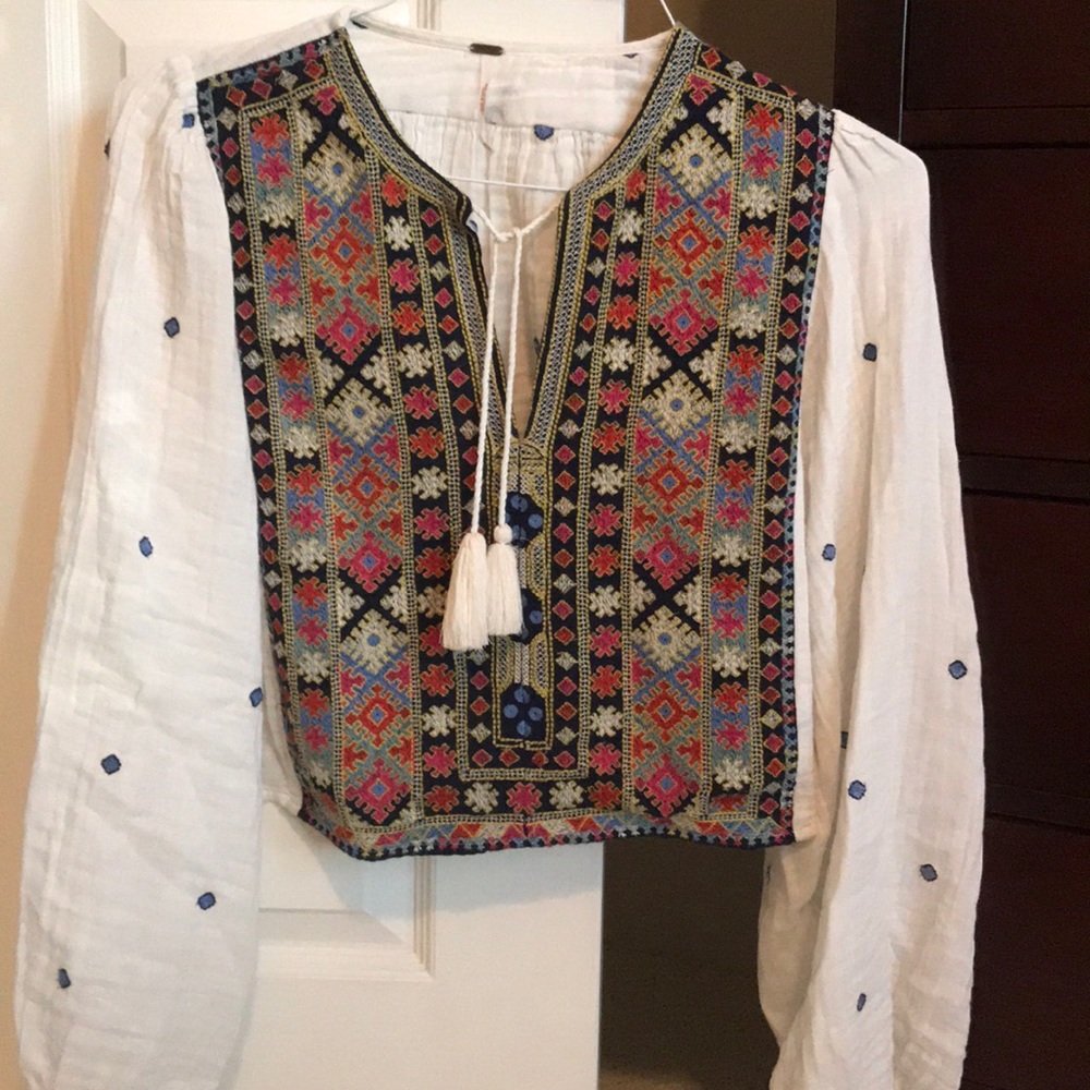 Free People Embroidered Top